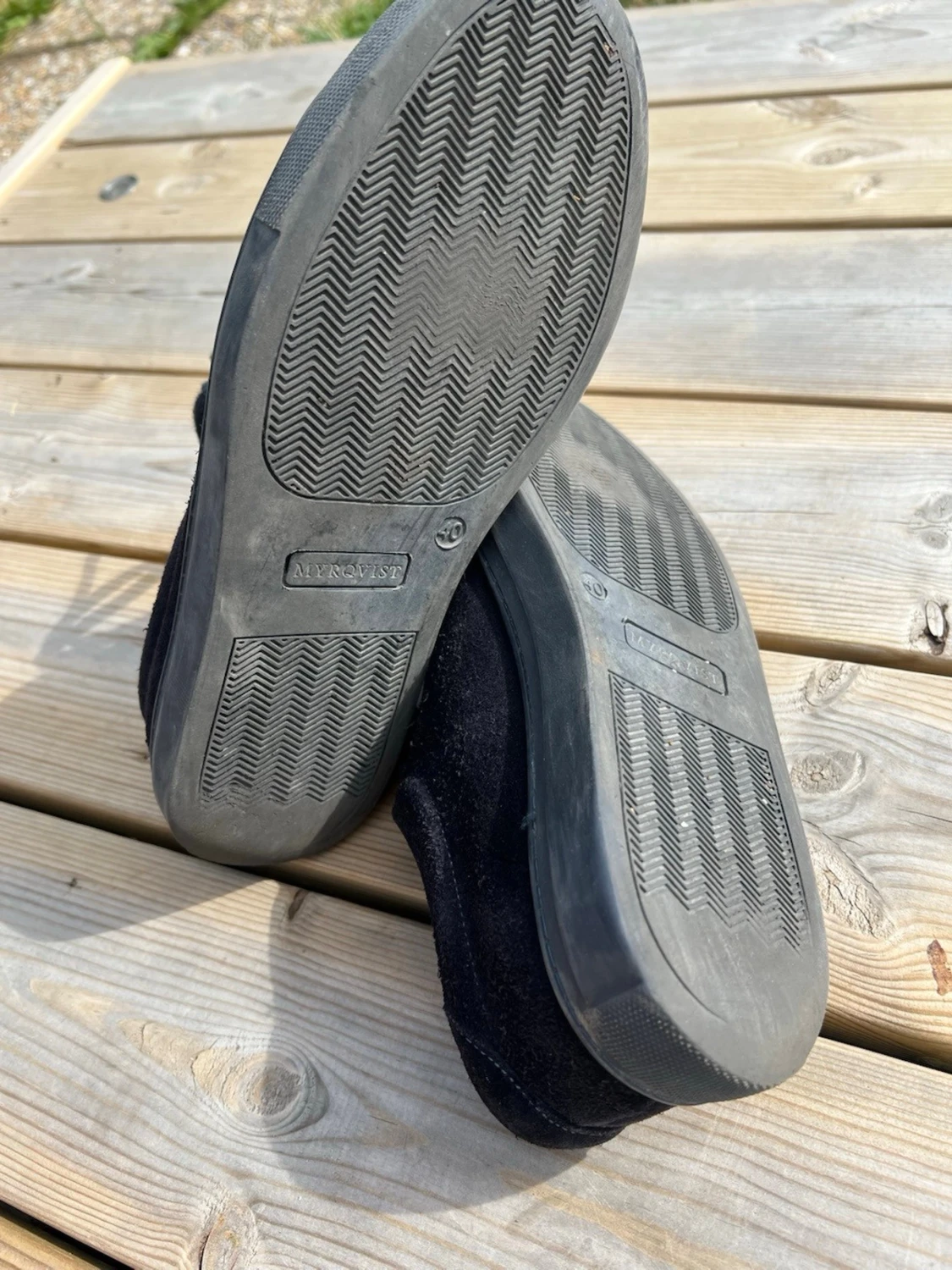 Marinblå sneakers från Myrqvist med snörning - 2