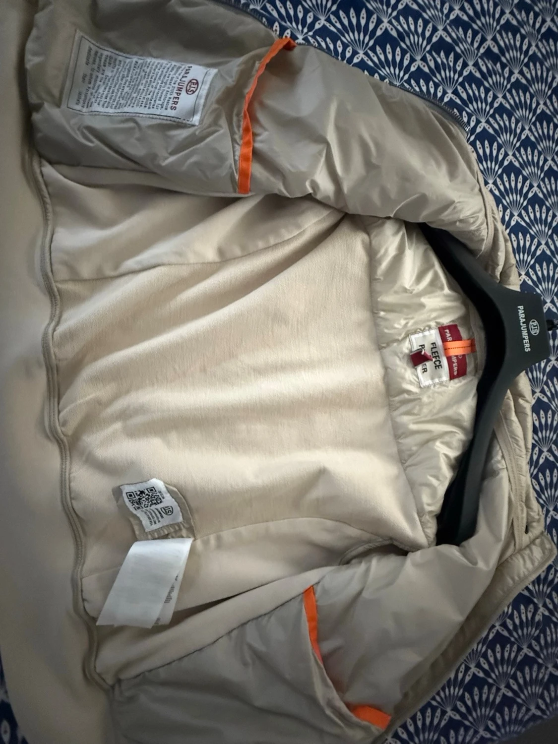 Beige quiltad jacka med dragkedja - 2