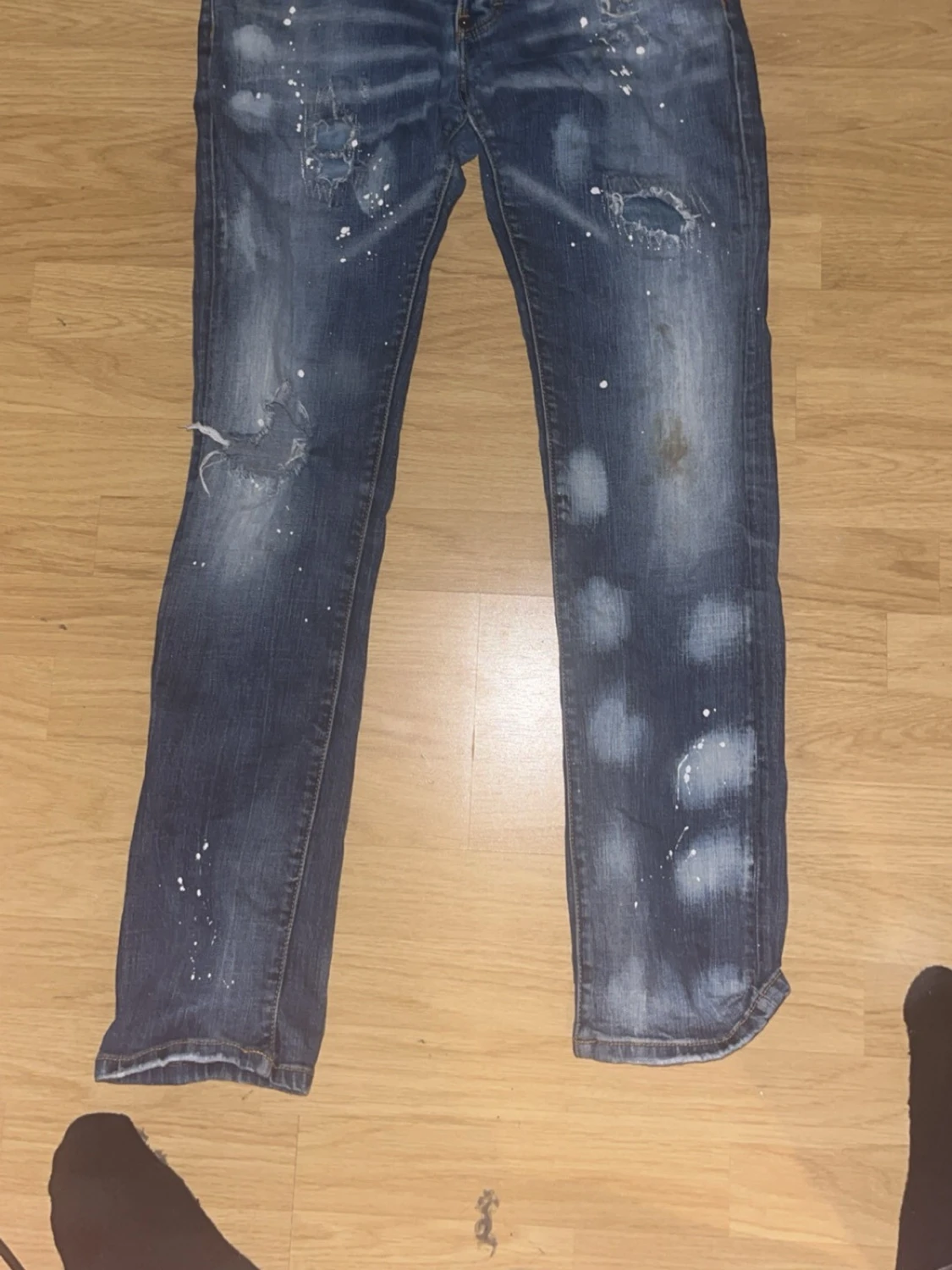 Dsquared2 blå slitna jeans