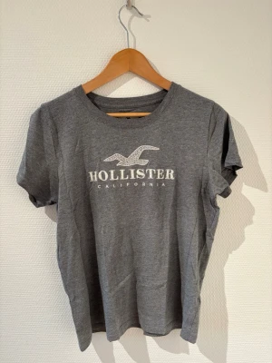 Hollister T-shirt  - Grå T-shirt från Hollister🩶.                                        Lite sliten i texten (se bild).                                              Storlek M