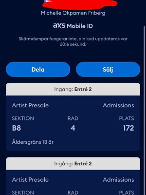 A$ap rocky Stockholm  - Har två ståplatser till asap Rocky ifall någon är intresserad av att köpa eller byta mot två ståplatser en. Säljer båda för 1900kr!