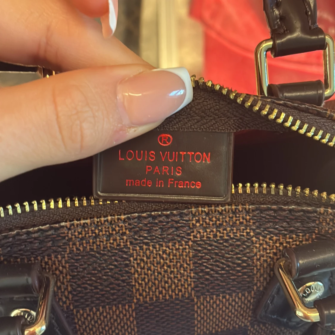  rutig handväska brun💘 - 1