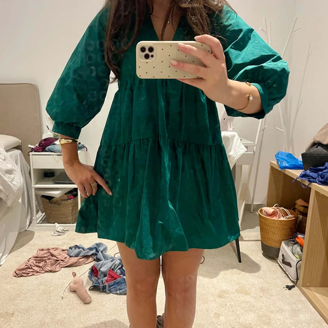 Grön  kortklänning från Zara - 1