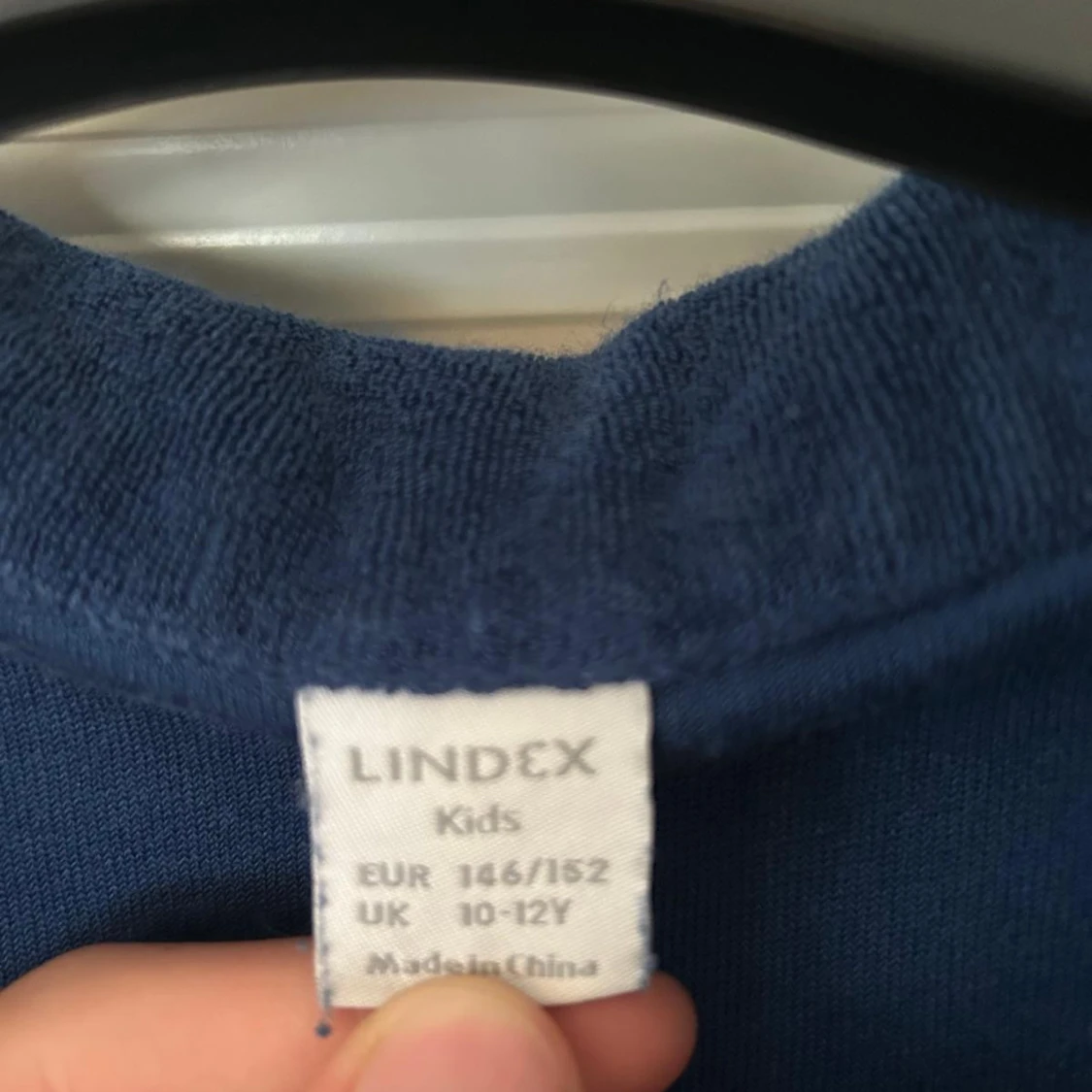 Mörkblå frotté pikétröja Lindex - 2