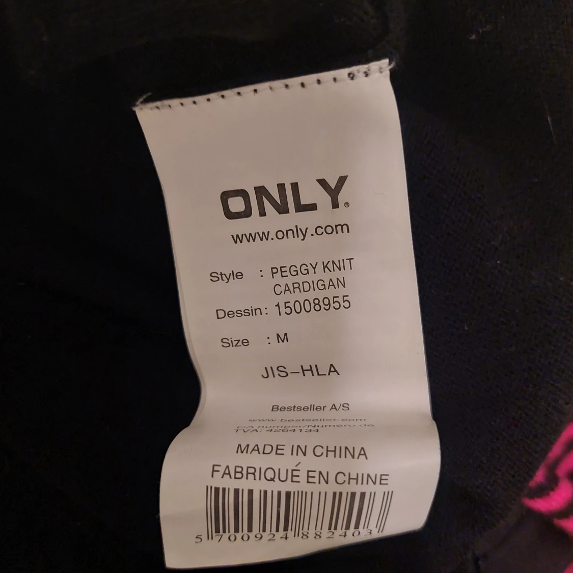 Randig kofta från ONLY, svart/rosa - 2