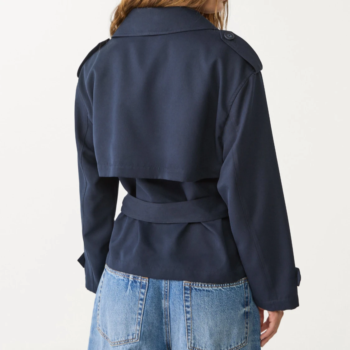 Mörkblå trenchcoat  - 1