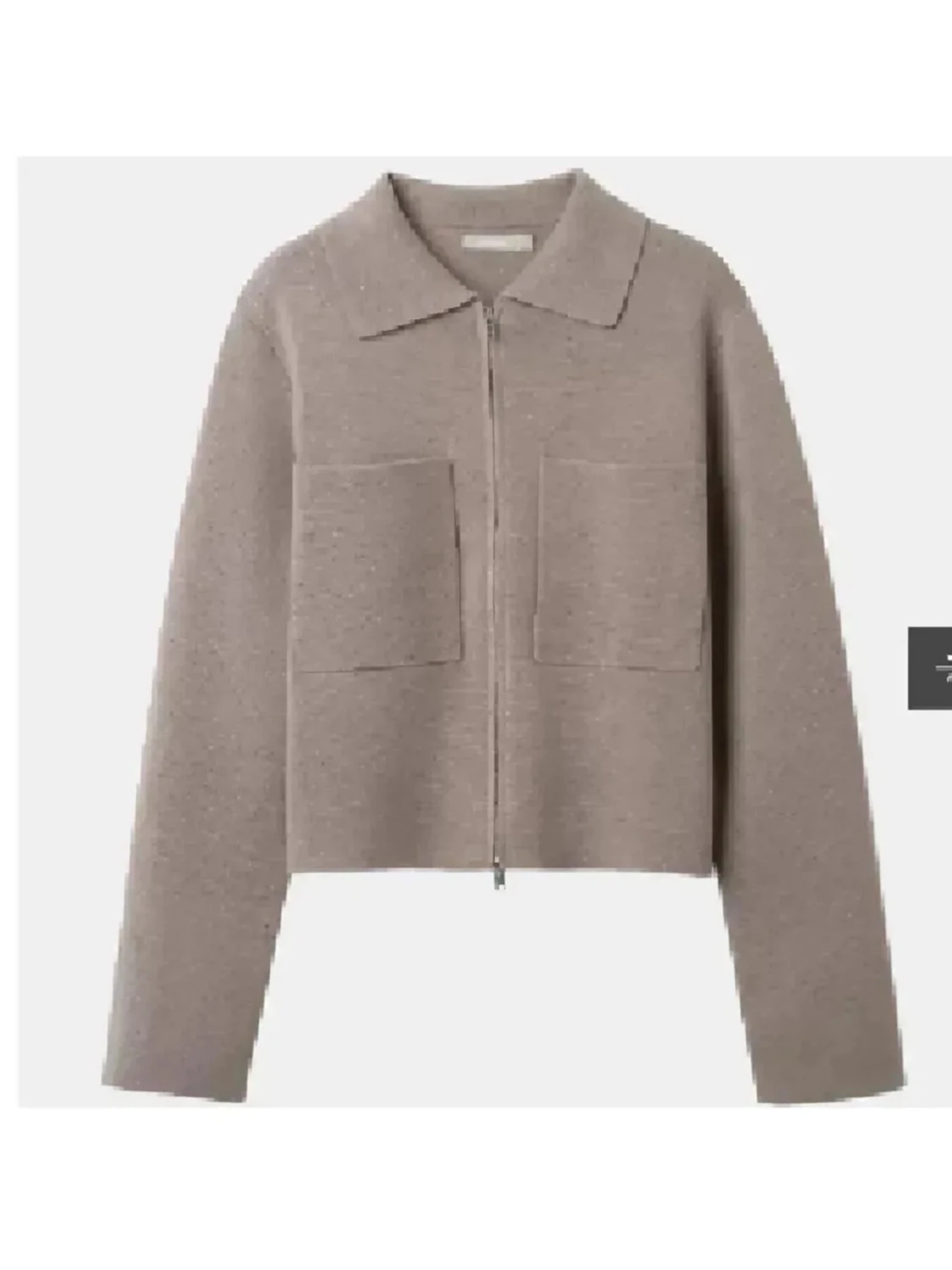 Beige croppad kofta med dragkedja - 1