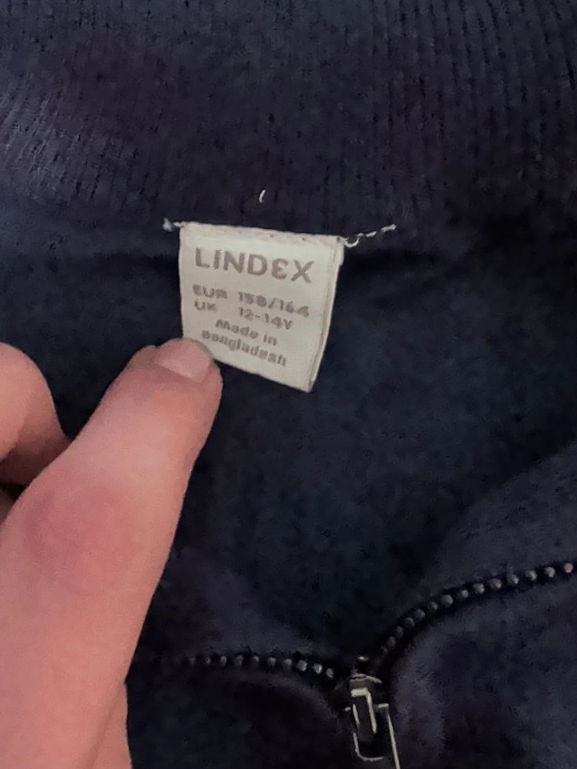Mörkblå half zip tröja från Lindex - 2