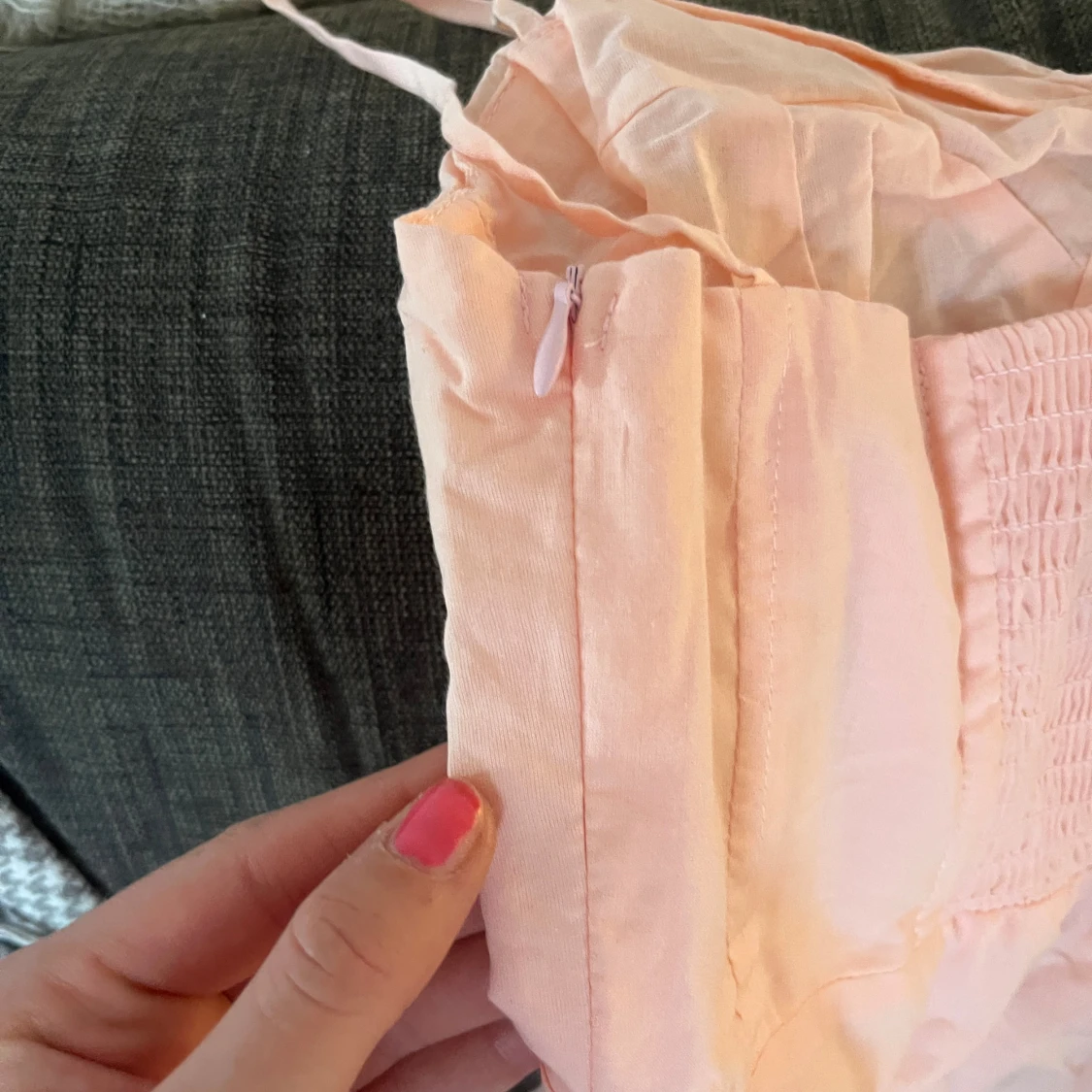 Ljusrosa korsett-topp med volang - 2