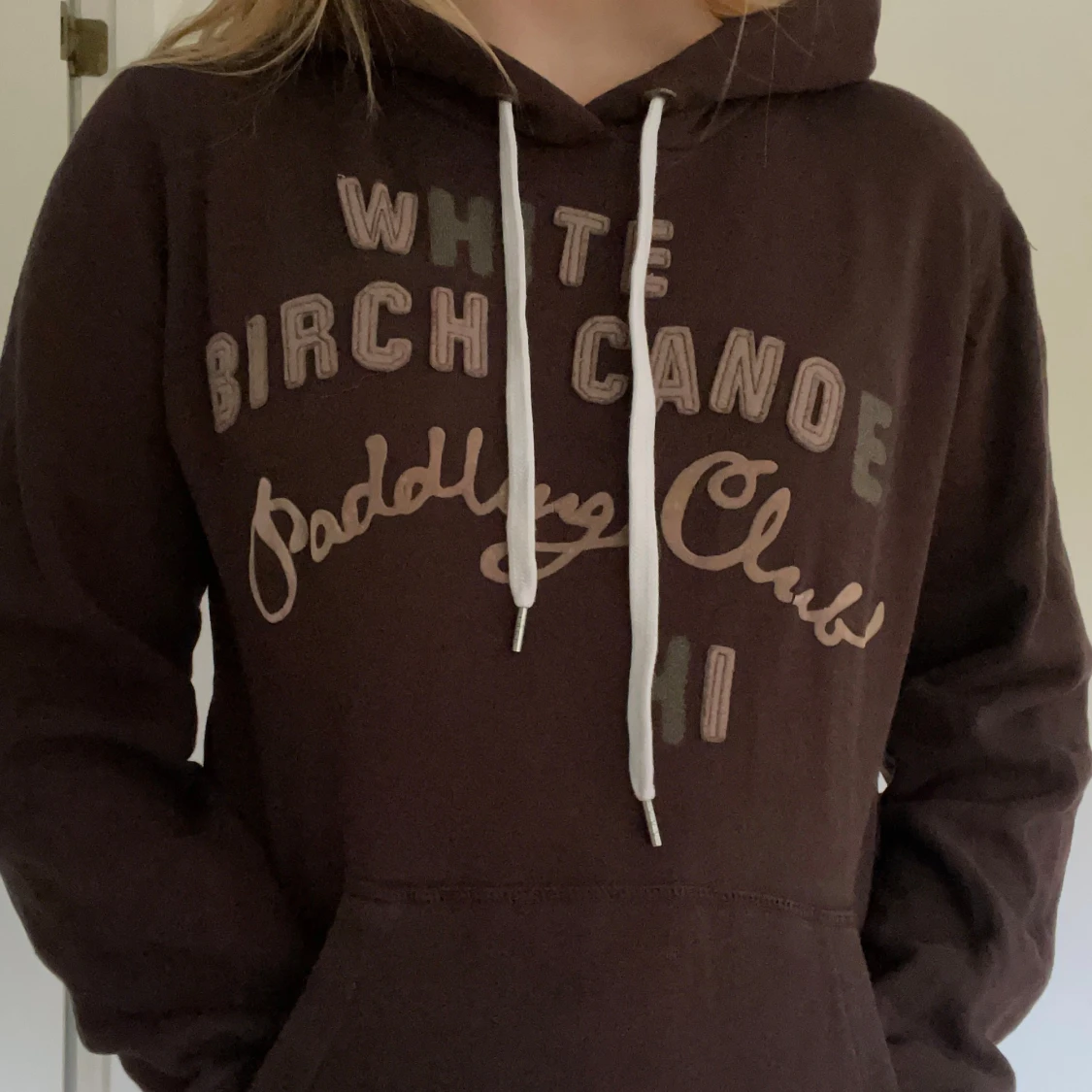 Brun hoodie med tryck - 2