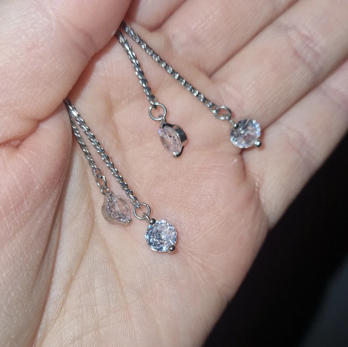 Långa silverfärgade örhängen Bijoux - 1