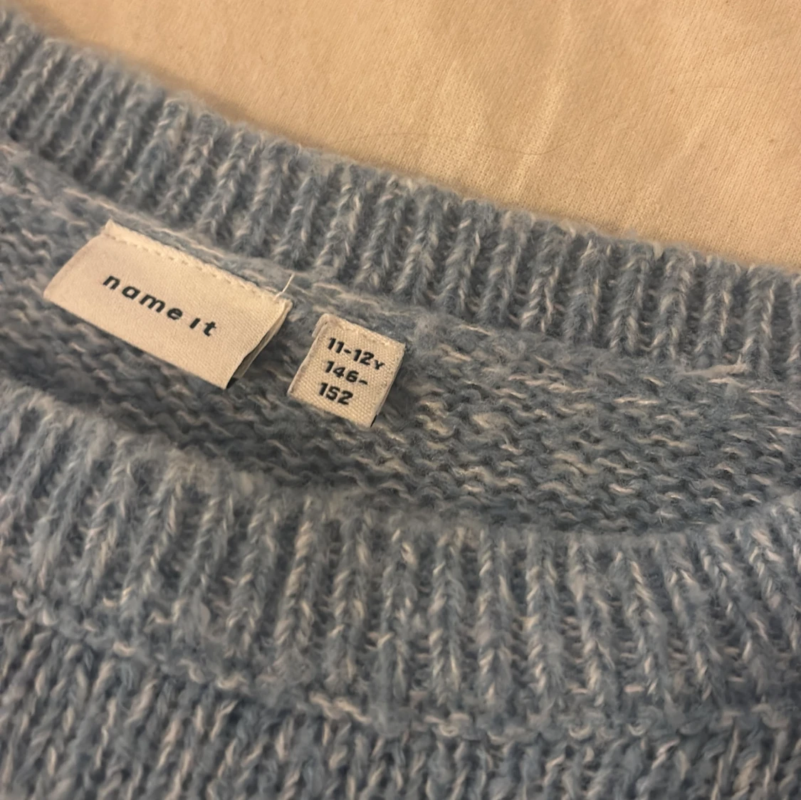 Ljusblå stickad tröja från Name It - 1