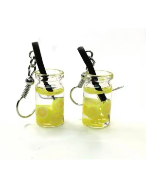 Fräscha nya Plomberade festliga örhängen 1 par krock örhängen akryl mått 4CM  - Nya  party örhängen drinkar glas med citronskivor och sugrör. Gjort utav akryl. Tåligt material. *framme inom 2-3 vardagar. * bonus ingår passande presentpåse. Plomberade örhängen. Nya. Kontakta mig gärna innan köp. Mvh Anna 