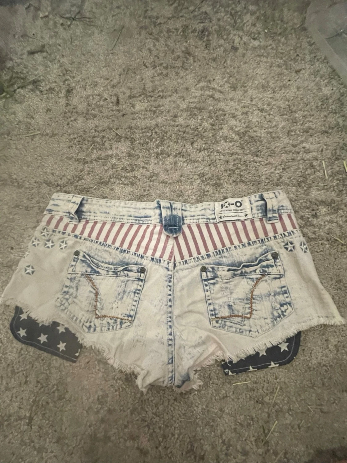 Jeansshorts med stjärnor och ränder - 2