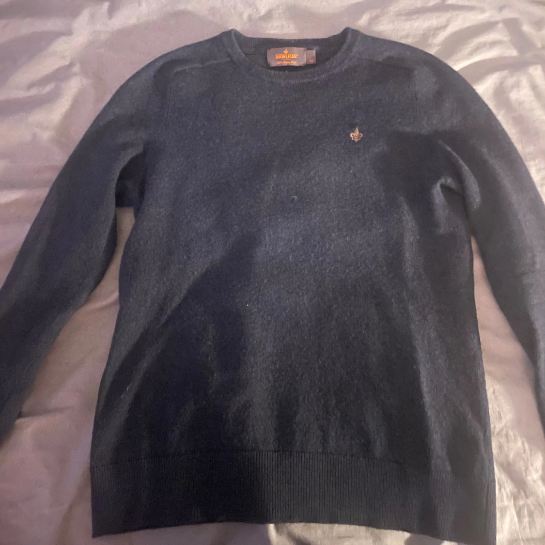 Mörkblå merinoullströja Morris XS