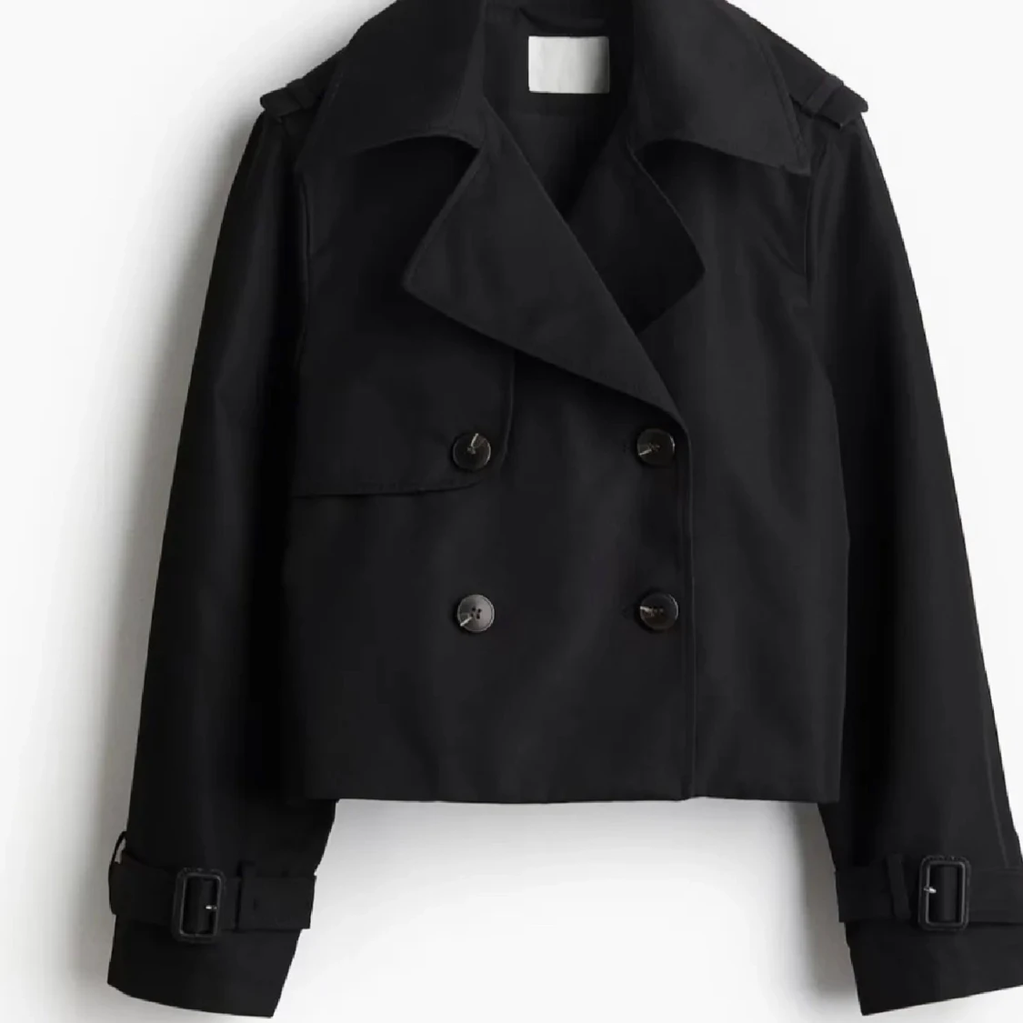 Svart croppad trenchcoat från h&m
