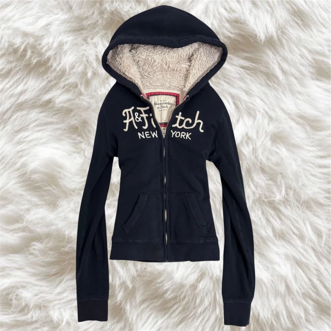 vintage Abercrombie & Fitch fur hoodie  - 4