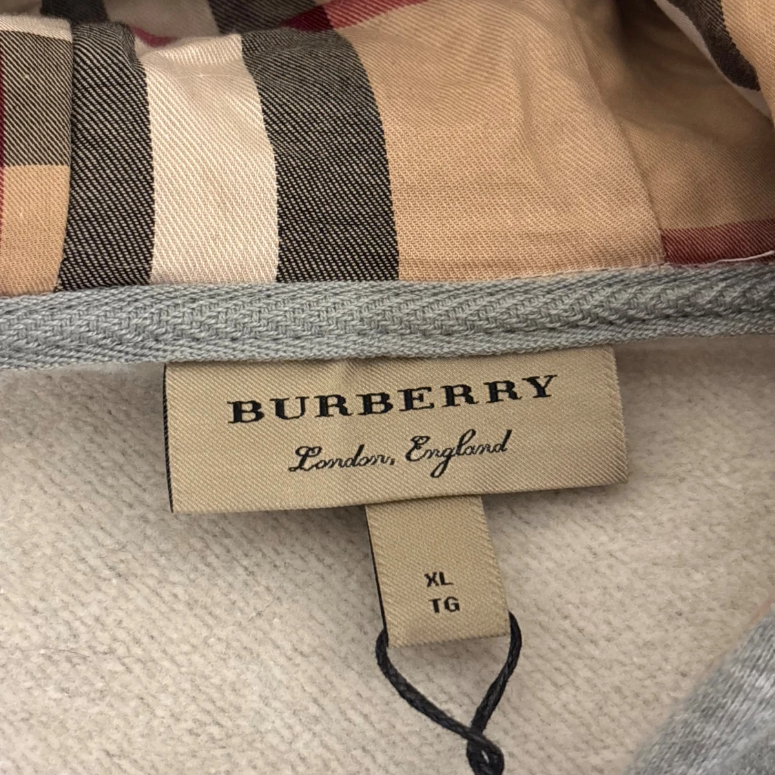 Grå Burberry hoodie med dragkedja XL - 3