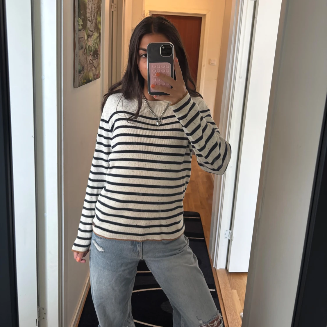 Randig stickad tröja 