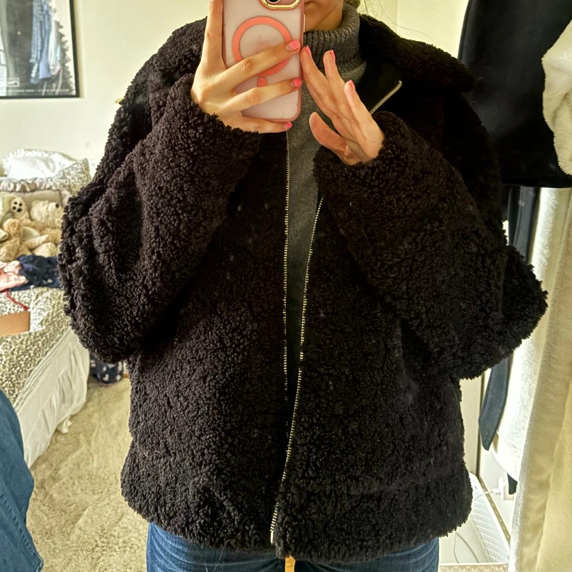 Svart teddyjacka med dragkedja❤️❤️ - 1