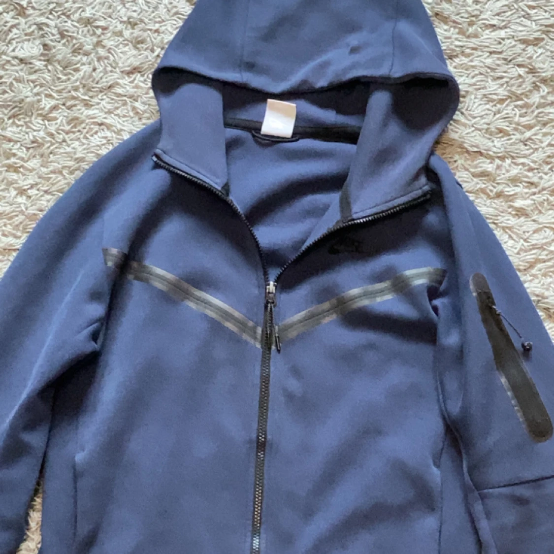 Blå hoodie från Nike med dragkedja - 1