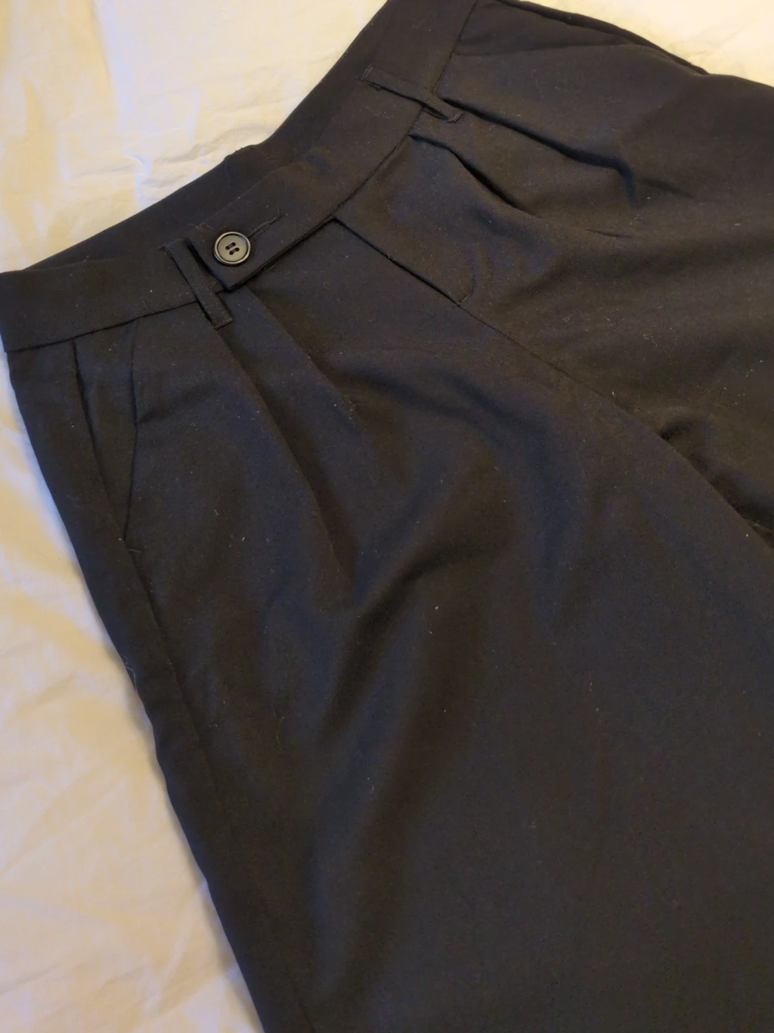 Svarta vida kostymbyxor med hög midja - 2