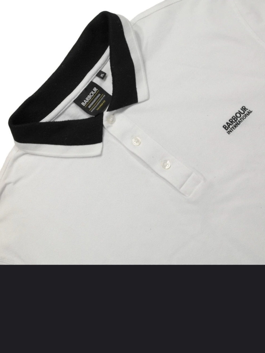 Vit långärmad piké Barbour