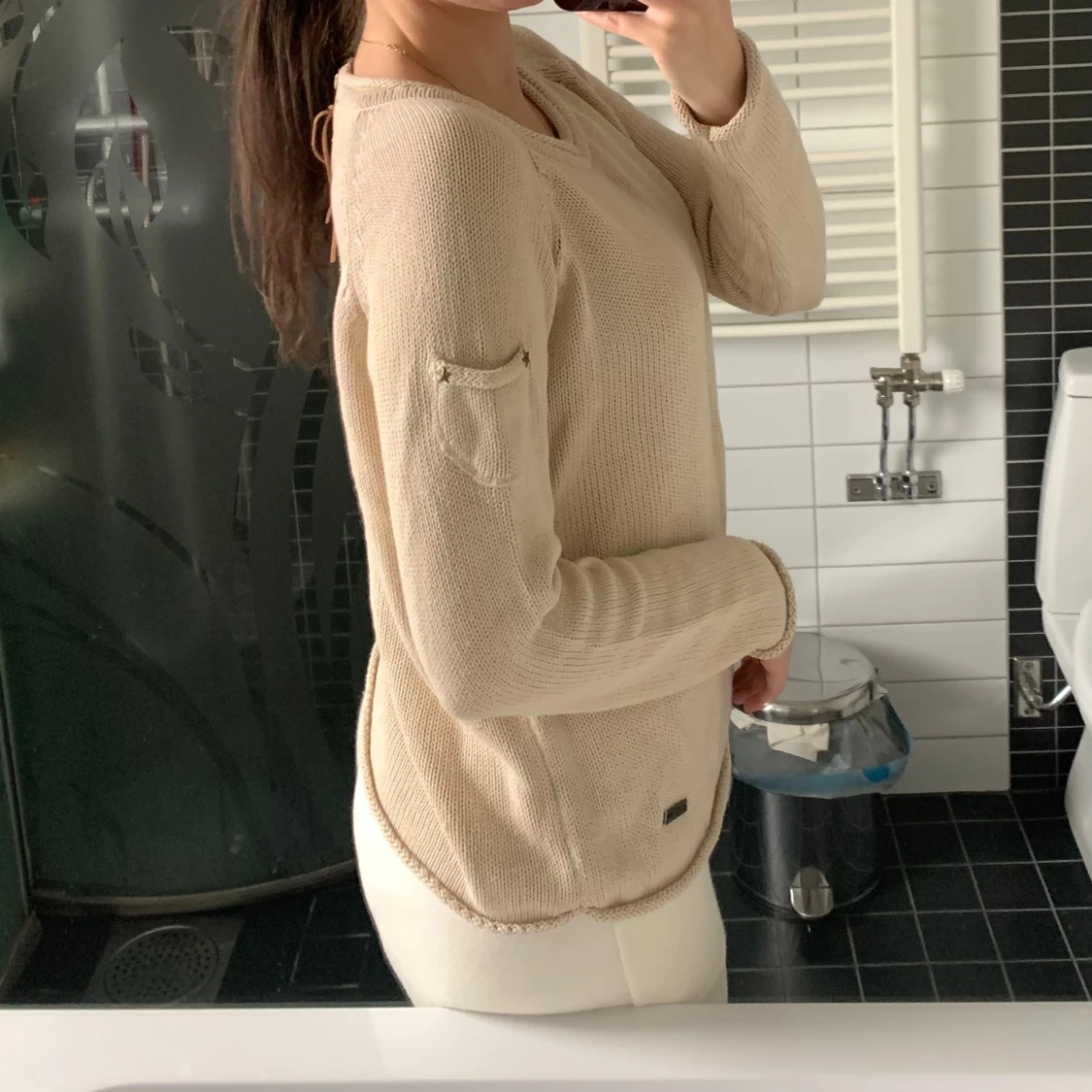 Beige stickad tröja Mon Row  - 1