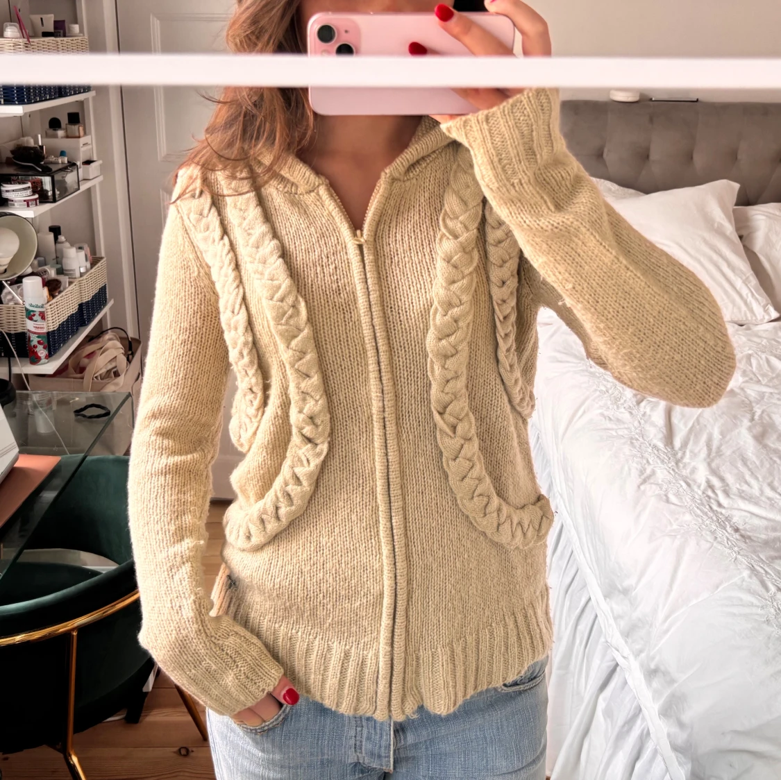 Stickad zip tröja!  - 1