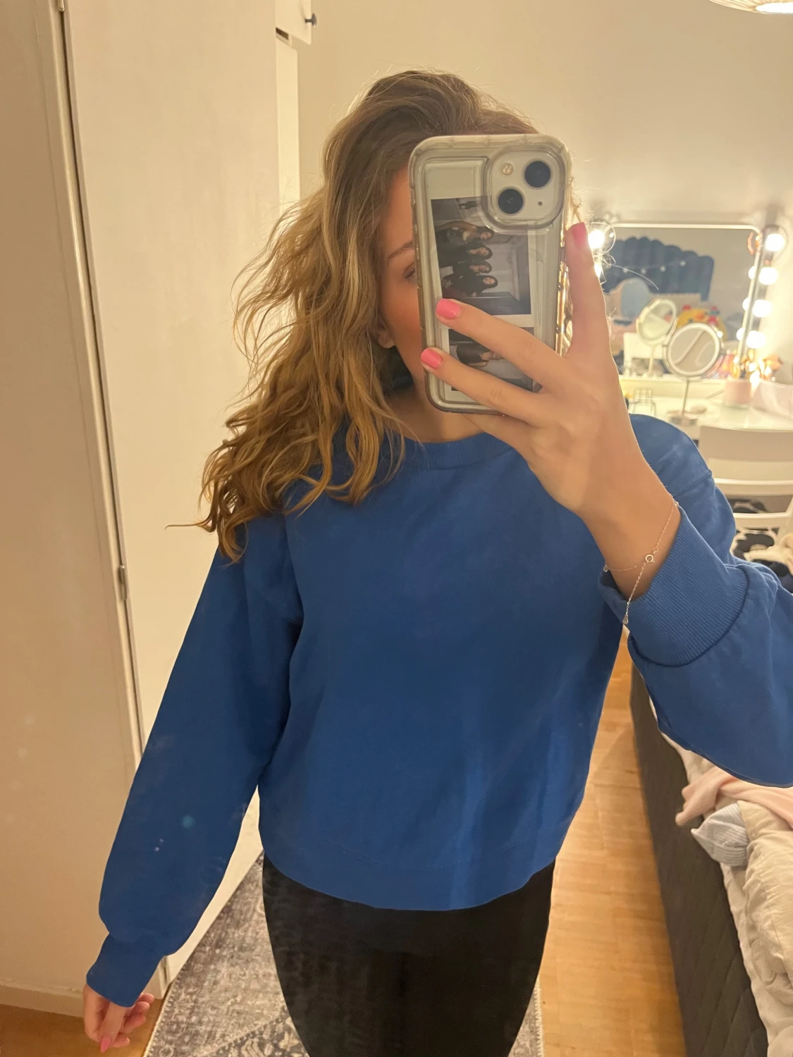 Blå basic sweatshirt