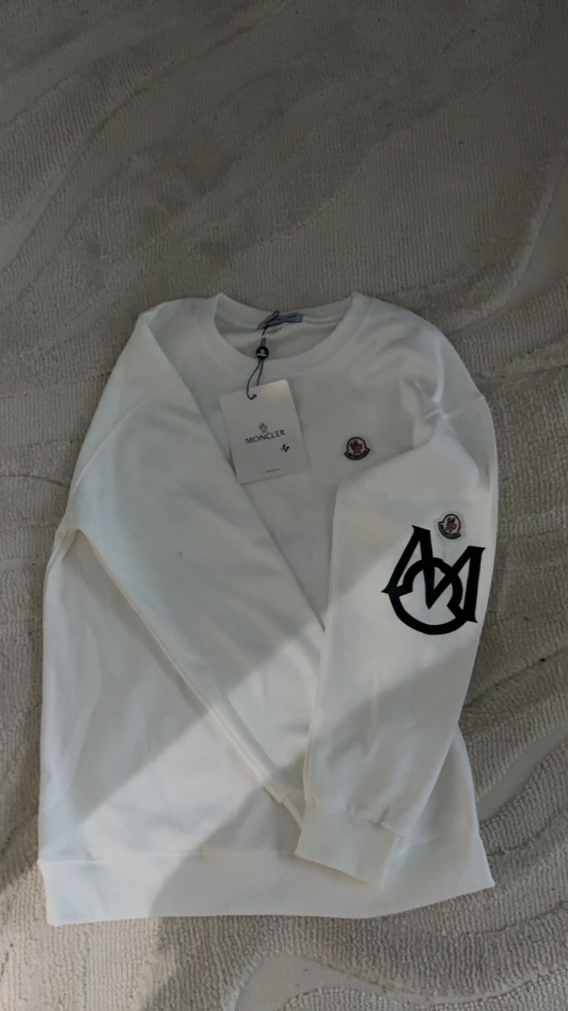 Vit sweatshirt från Moncler med logga - 1