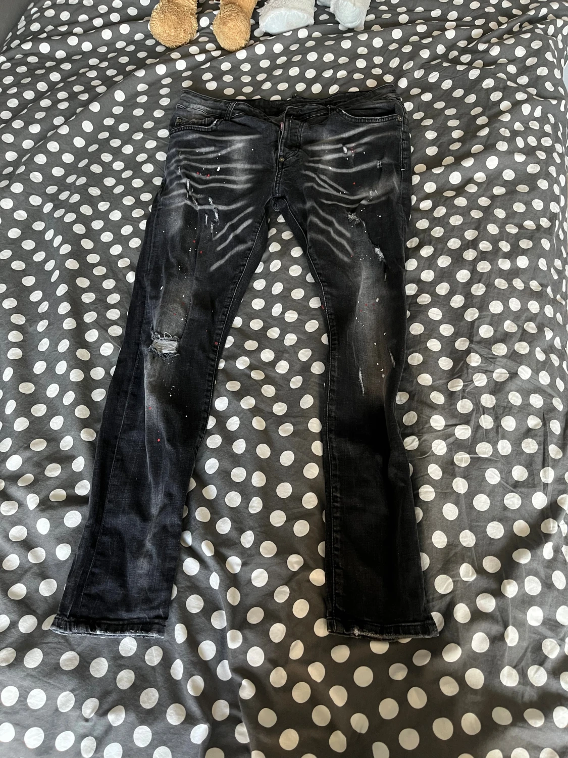  Dsquared2 svarta skinny jeans med slitningar