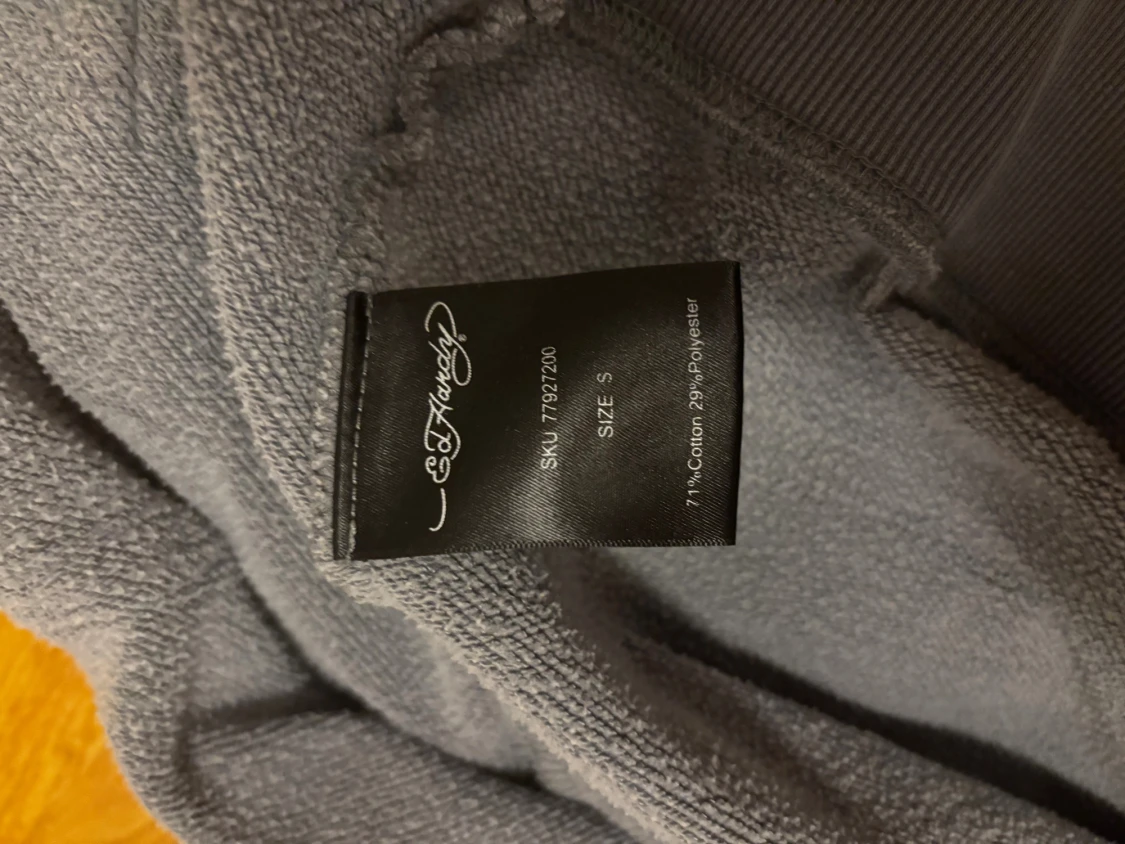 Ed Hardy grå hoodie med tryck - 6