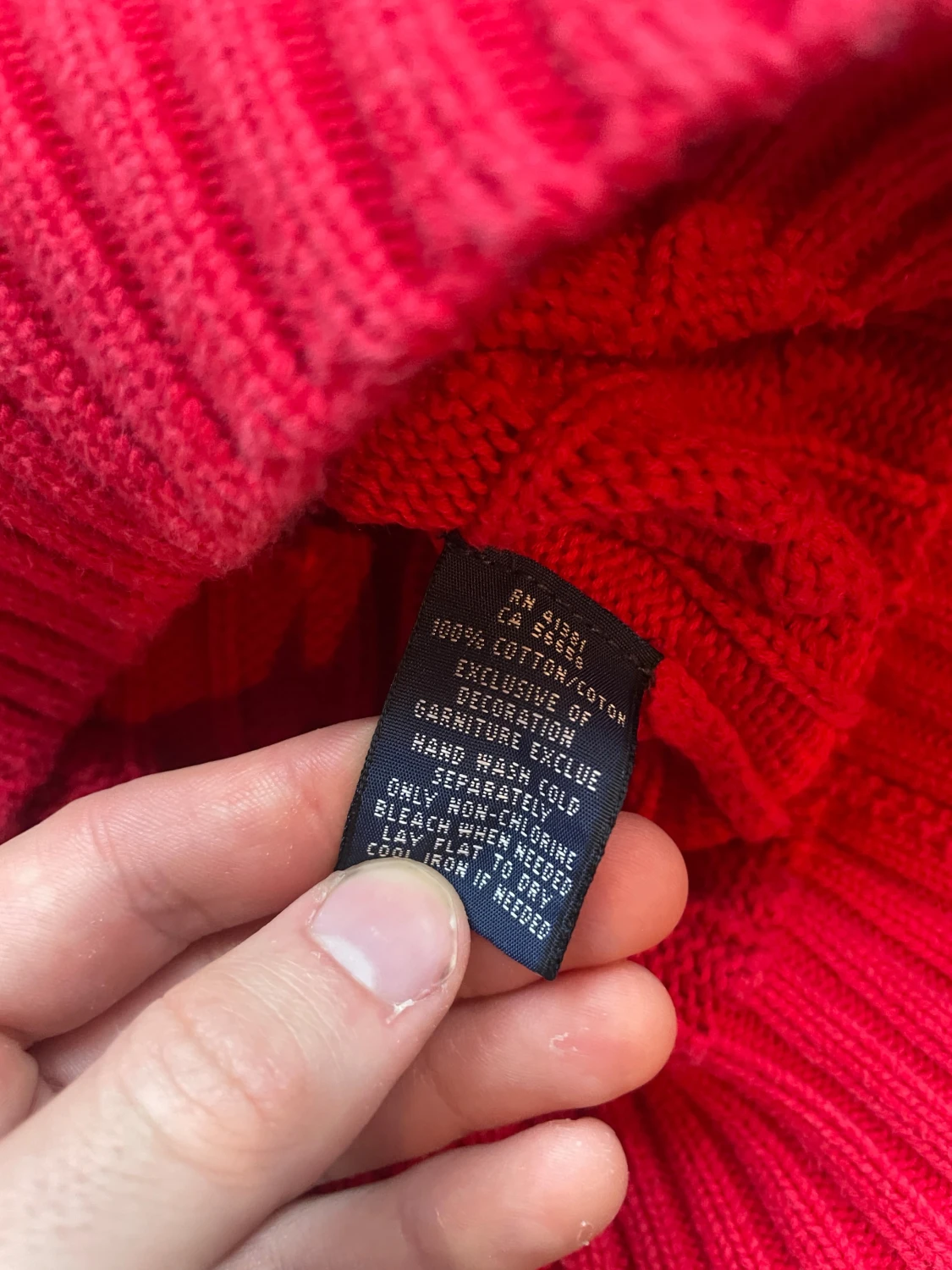 Polo Ralph Lauren Röd kabelstickad tröja herr - 4