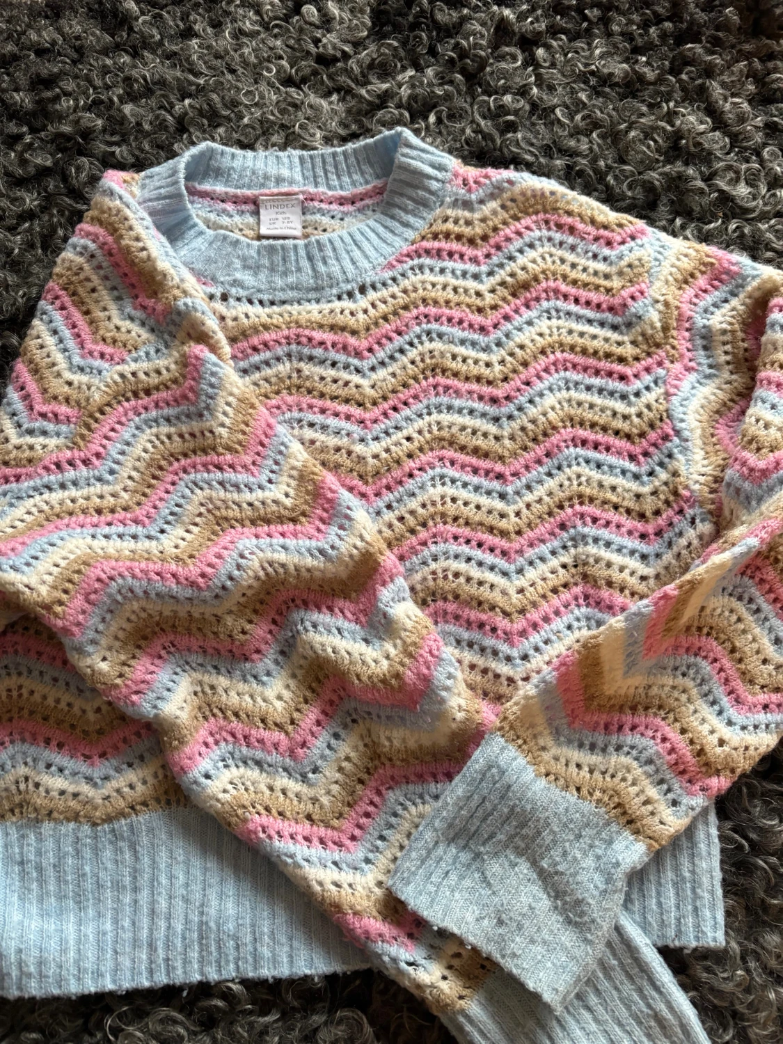 Pastellfärgad stickad tröja Lindex