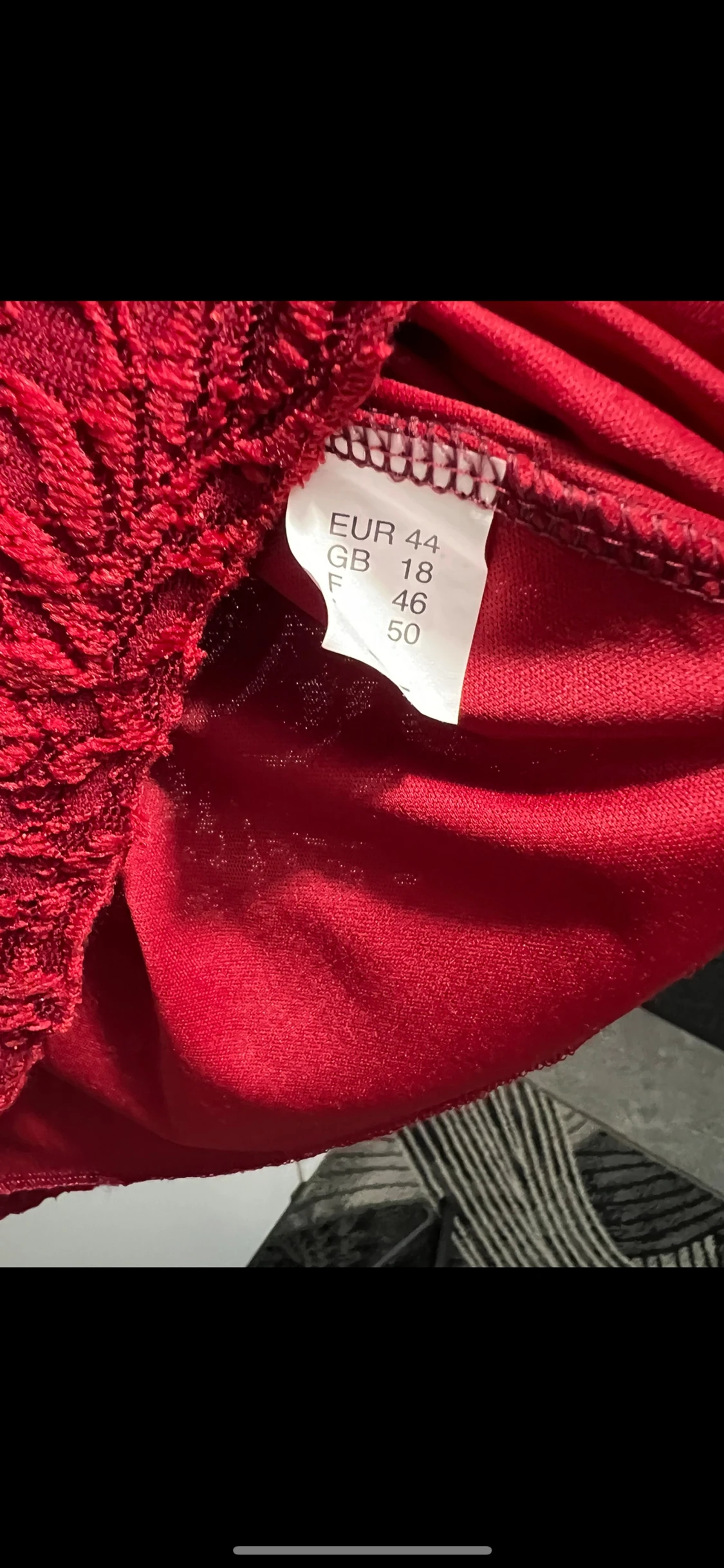 Röd spetsblus med lång ärm - 3