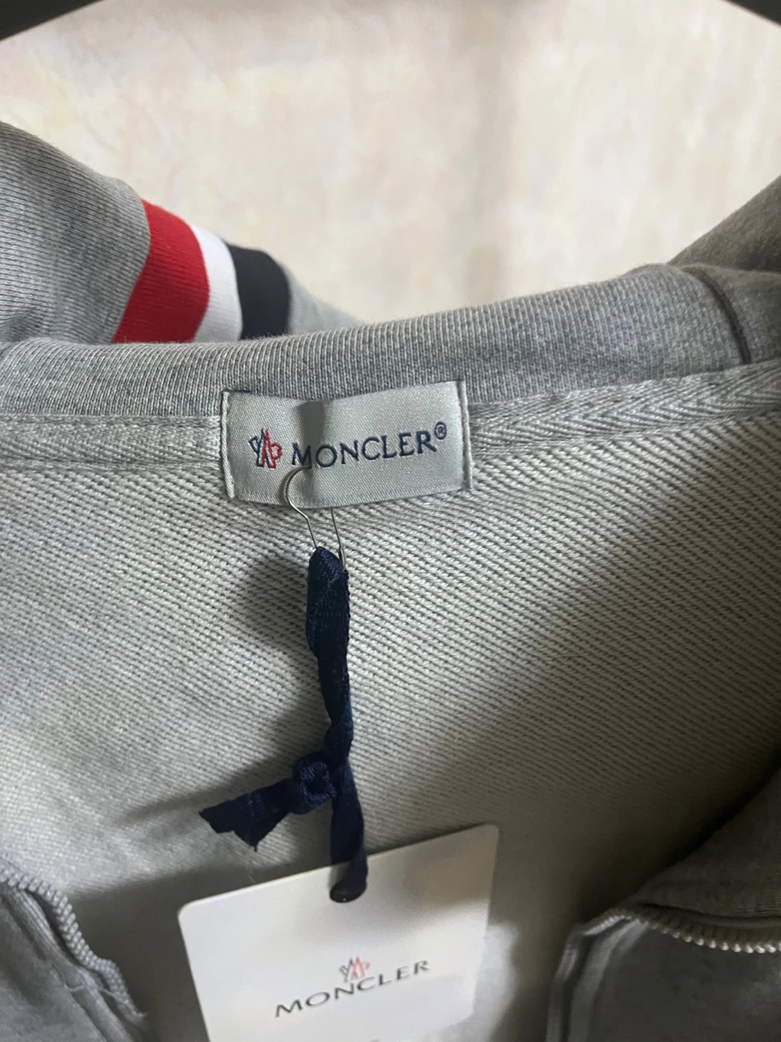 Grå Moncler hoodie med dragkedja - 3