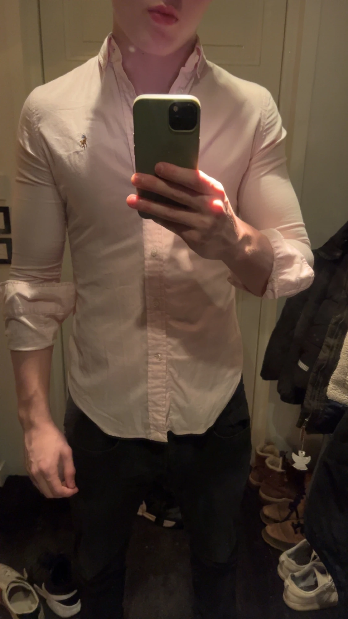 Rosa skjorta Ralph Lauren slim fit