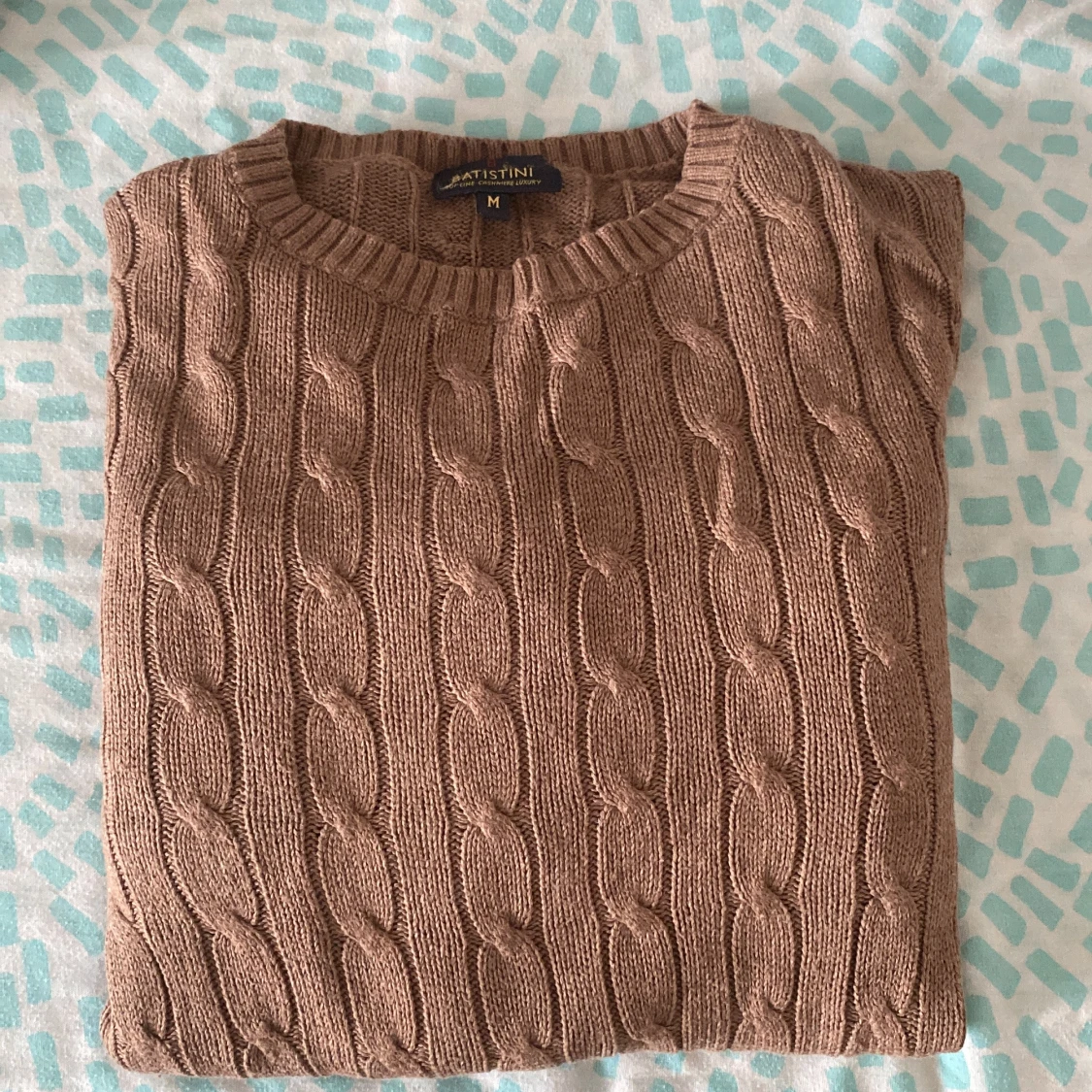 Brun kabelstickad tröja från Batistini