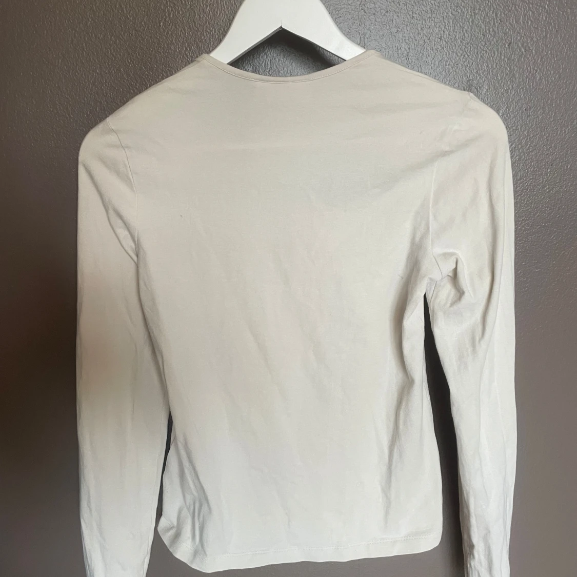 Weekday vit långärmad topp square neck strl M - 1