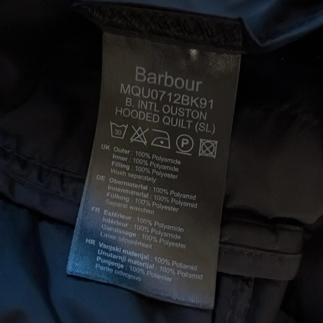 Svart Barbour pufferjacka med huva - 3