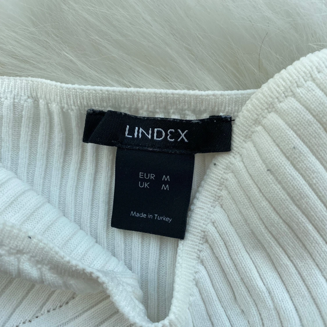 Vit ribbad korsettopp från Lindex - 2