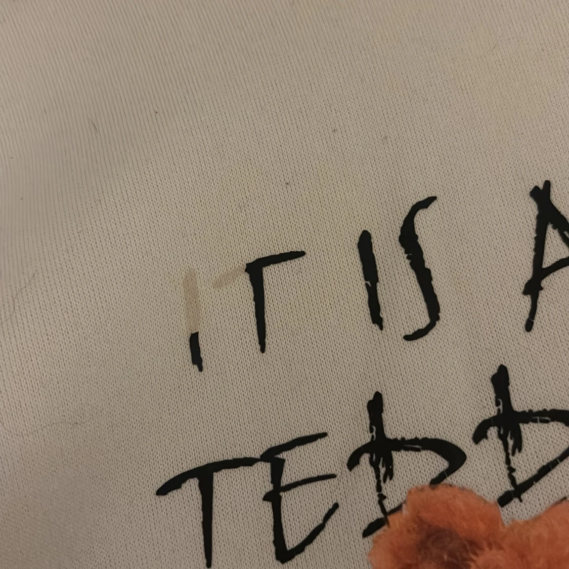 Vit hoodie med teddy bear-tryck - 2