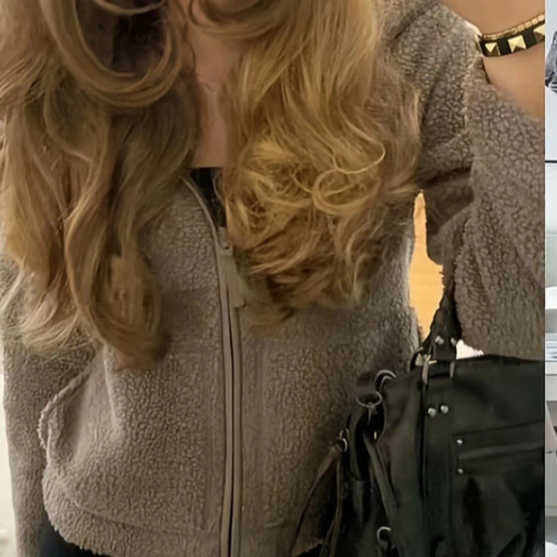 Brun teddyjacka från H&M