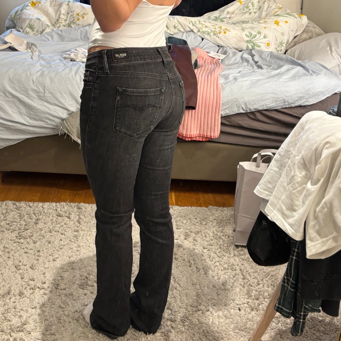 Replay svarta bootcut jeans - 1