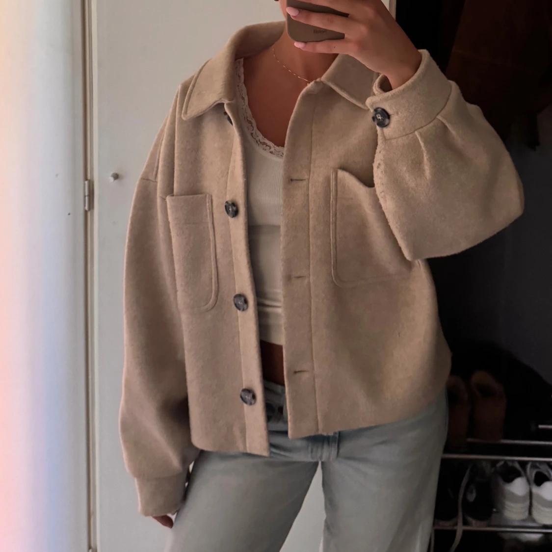 Beige overshirt från NA-KD - 2