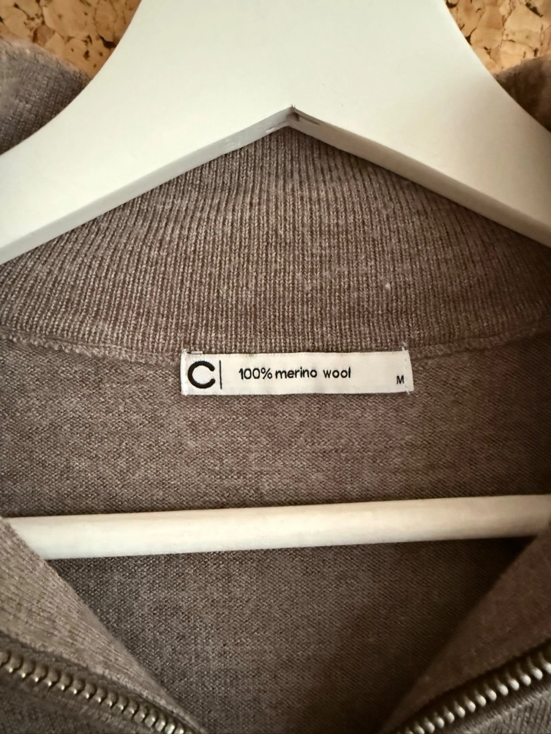 Brun half zip merinoull tröja - 2