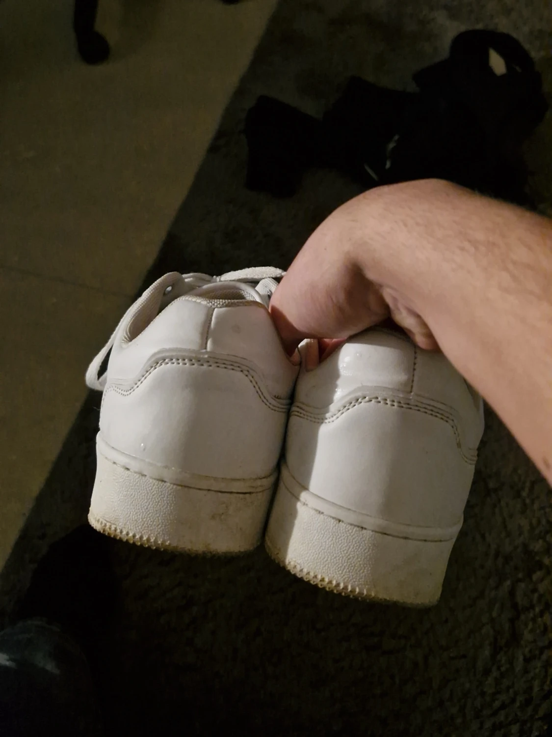 Vita låga sneakers med snörning - 2