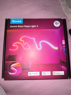 Govee Neon Rope Light 2 - Govee Neon Rope Light 2, 16.4 ft, smart LED-list för dekorativ belysning. Köpt för ca 900 kr. Bara använt fåtal gånger.