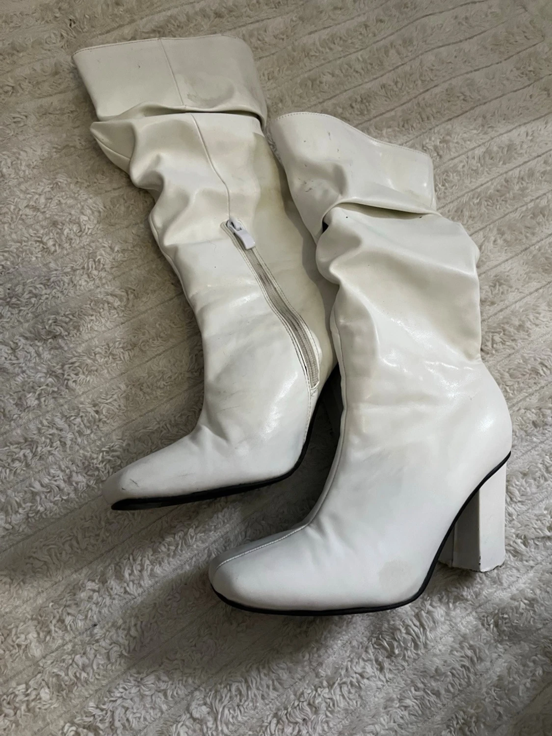 Vita stövletter med klack - 1